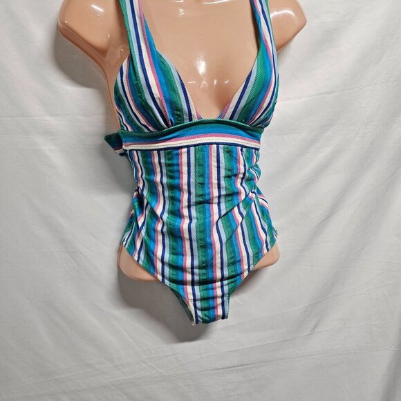 Sezane x Yse • Louise One Piece Swimsuit Striped Multicolor Women Size 2/6 - Picture 10 of 15